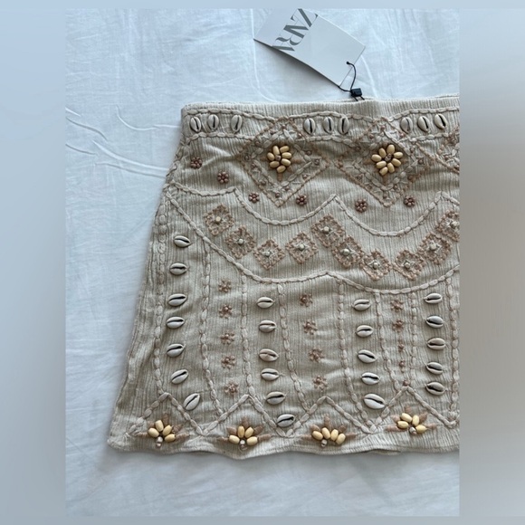 NWT Zara BLOG FAV shell mini skirt + top SET
cream/beige 100 cotton size S - Picture 10 of 17